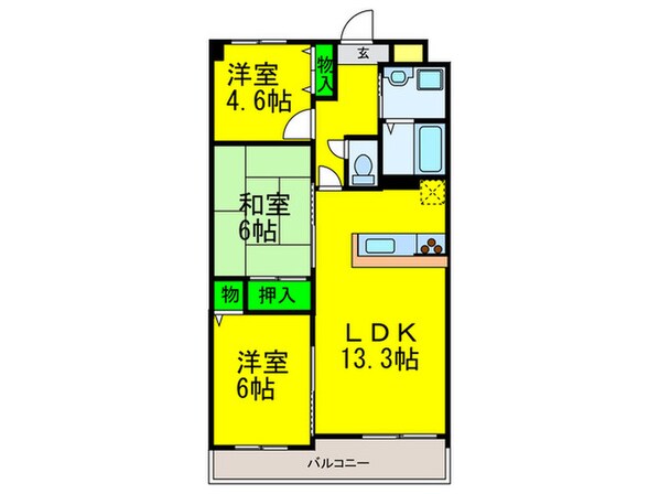 フロ－ラ南館の物件間取画像